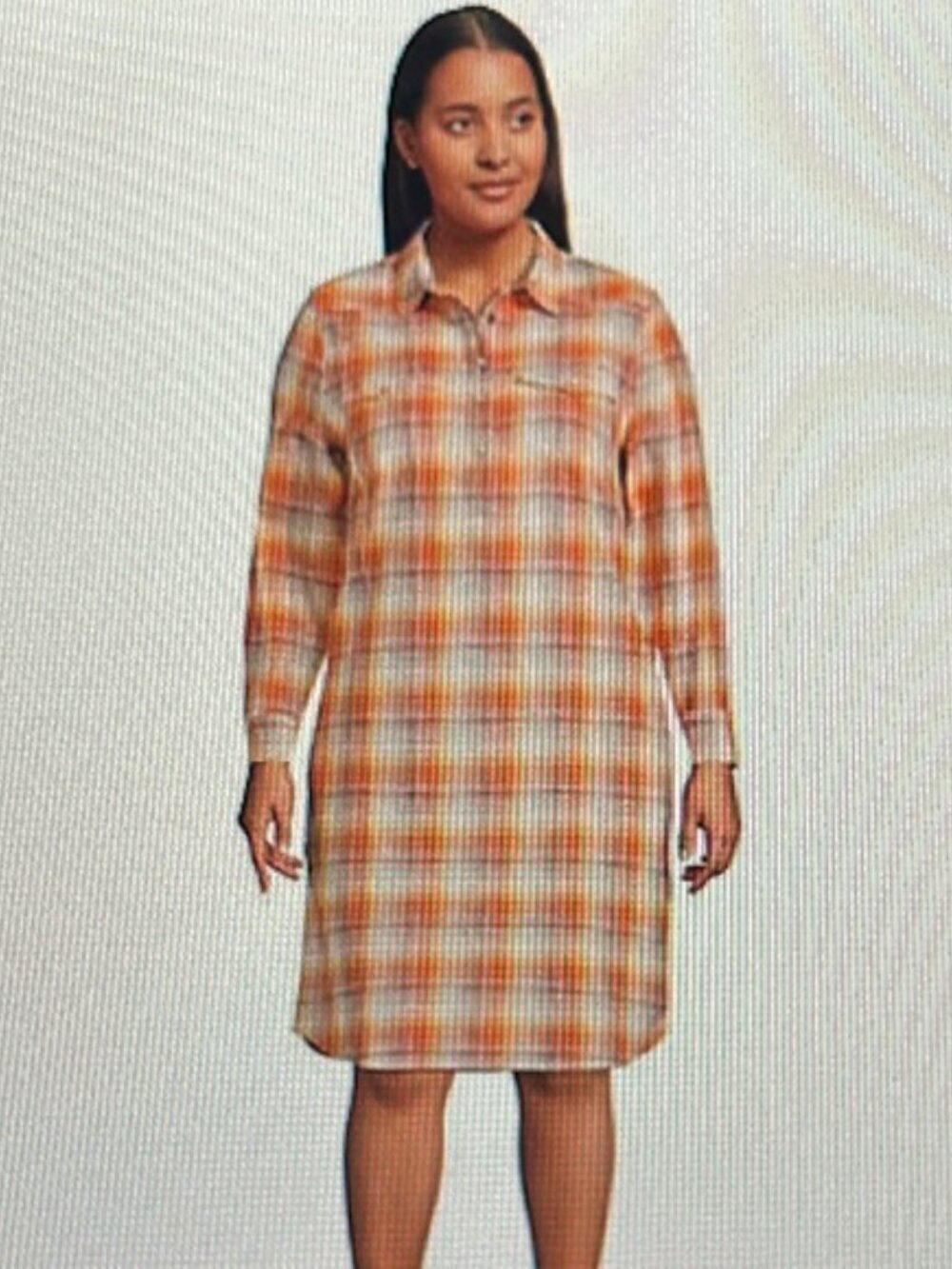 Blake Shelton x Lands' End Plaid Flannel Button Down Shirt Size 2X Orange Multi